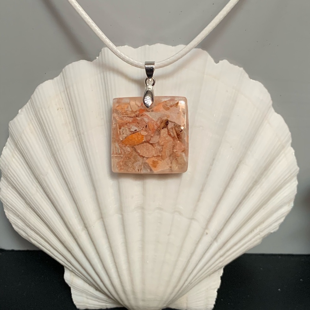 Blue Crab Shell Pendant & Necklace